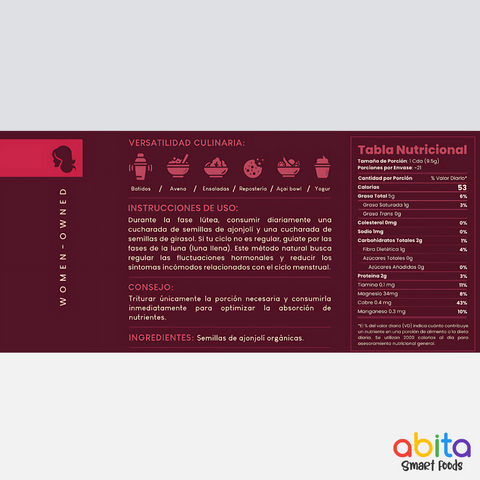 ABITA Smart Foods Ciclo De Semillas Al Estilo Audrey Premium