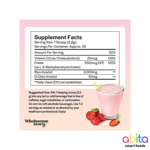 Wholesome Story Myo D'Chiro Inositol With MTHF Folate + Vitamin D3 En Polvo
