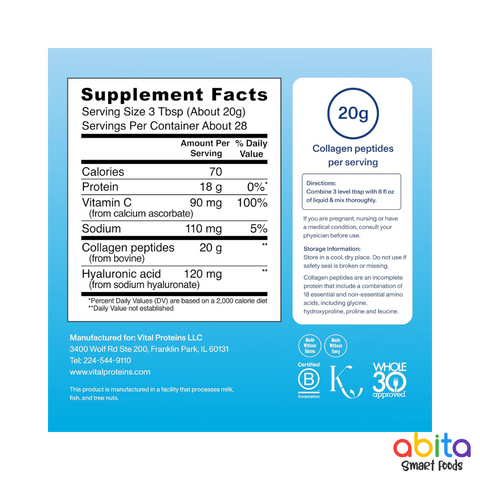 Vital Proteins Collagen Peptides Advance + Hyaluronic + Acid + Vitamin C
