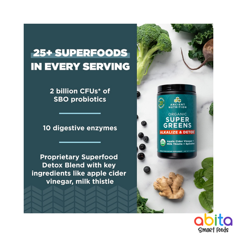 Ancient Nutrition Organic Super Greens Alkalize & Detox