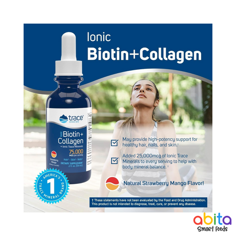 Trace Minerals Ionic Biotin + Collagen Liquid Mineral