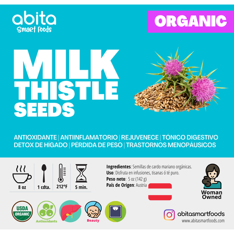Abita Smart Foods Organic Milk Thistle Seeds (Cardo Mariano)