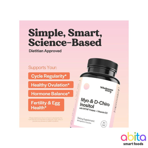 Wholesome Story Myo D'Chiro Inositol With MTHF Folate + Vitamin D3 En Cápsulas