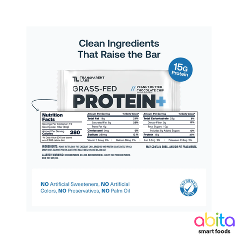 Transparent Labs Grass-Fed Protein+ Bars