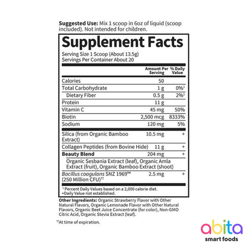 Garden of Life Grass Fed Collagen Beauty Strawberry Lemonade Powder