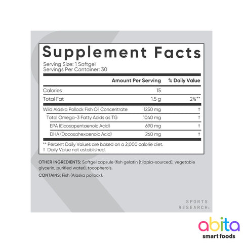 Sports Research Alaskan Omega-3 (Fish Oil)