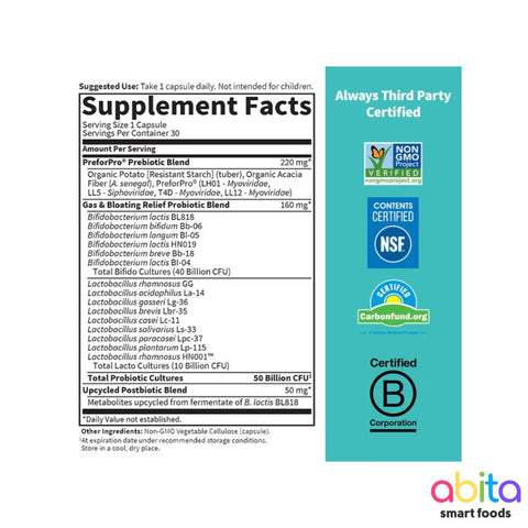 Garden Of Life Dr. Formulated Probiotics Pre + Pro + Post Probiotics Gas & Bloating