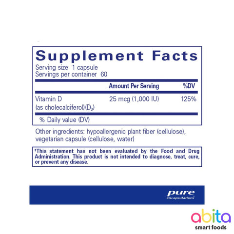 Pure Encapsulations Vitamin D3 25 mcg (1,000 IU)