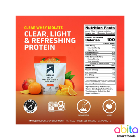 Ascent Clear Protein Isolate 100% Whey