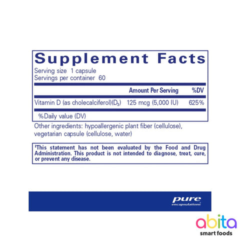 Pure Encapsulations Vitamin D3 125 mcg (5,000 IU)