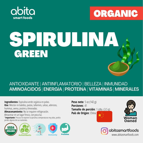 Abita Smart Foods Organic Spirulina Green