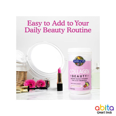 Garden of Life Grass Fed Collagen Beauty Strawberry Lemonade Powder
