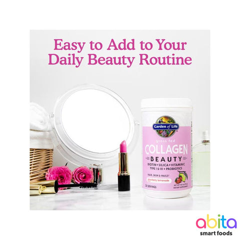 Garden of Life Grass Fed Collagen Beauty Strawberry Lemonade Powder