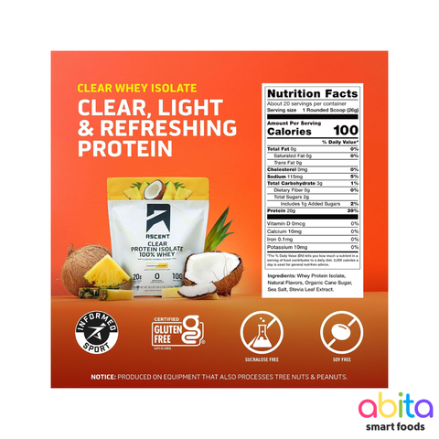 Ascent Clear Protein Isolate 100% Whey