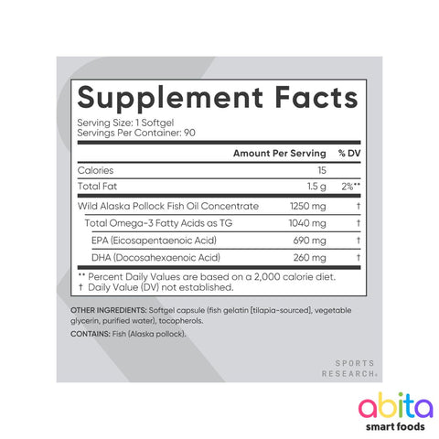 Sports Research Alaskan Omega-3 (Fish Oil)