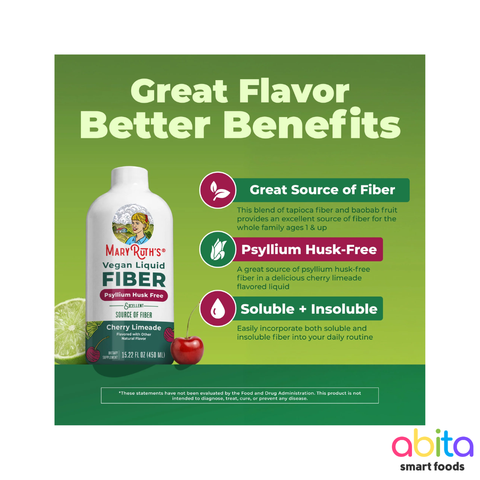 Mary Ruth's Vegan Liquid Fiber Psyllium Husk Free