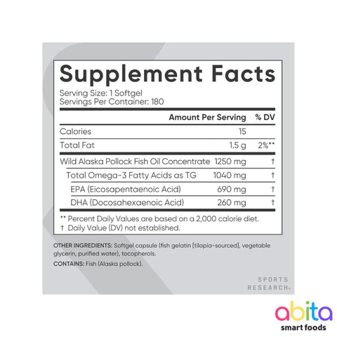 Sports Research Alaskan Omega-3 (Fish Oil)