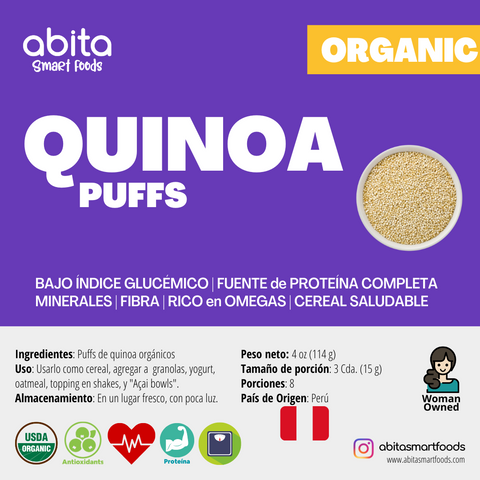 Abita Smart Foods Cereal Organic Quinoa Puffs