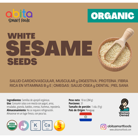 Abita Smart Foods Organic White Sesame Seeds